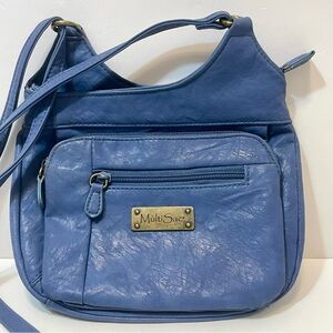 Multi Sac Turquoise Vegan Leather Purse Crossbody Bag Many Pockets